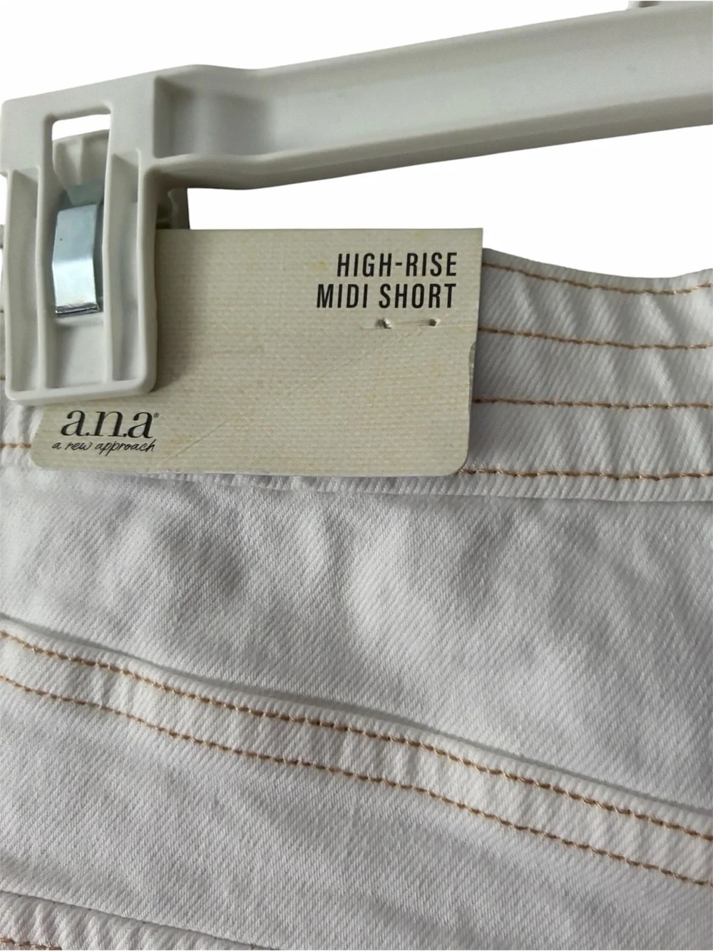 A.N.A High‑Rise Midi Shorts – White Denim– Size 12 – NWT - Picture 4 of 11
